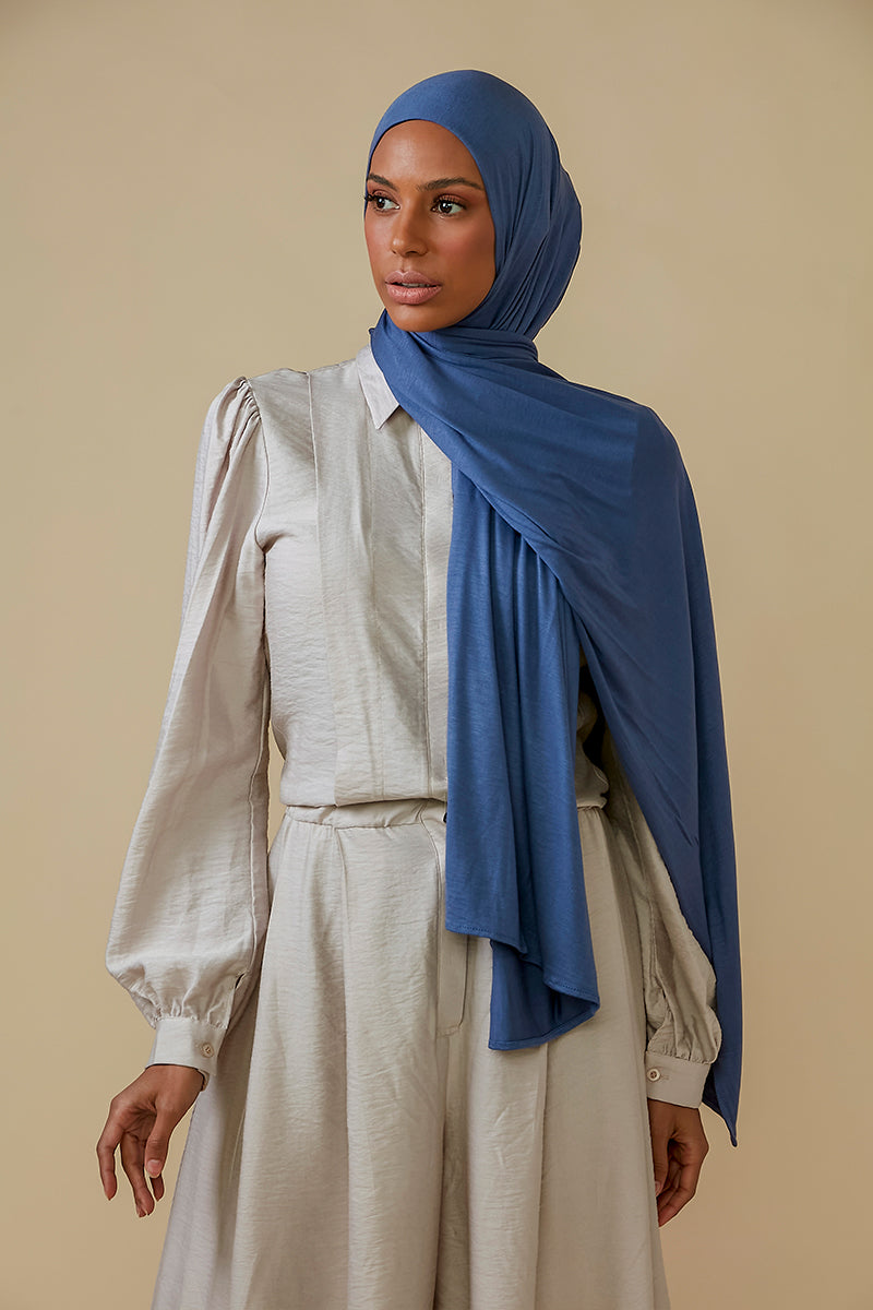 WHISPERING BLUE Premium Jersey - Hijab Online