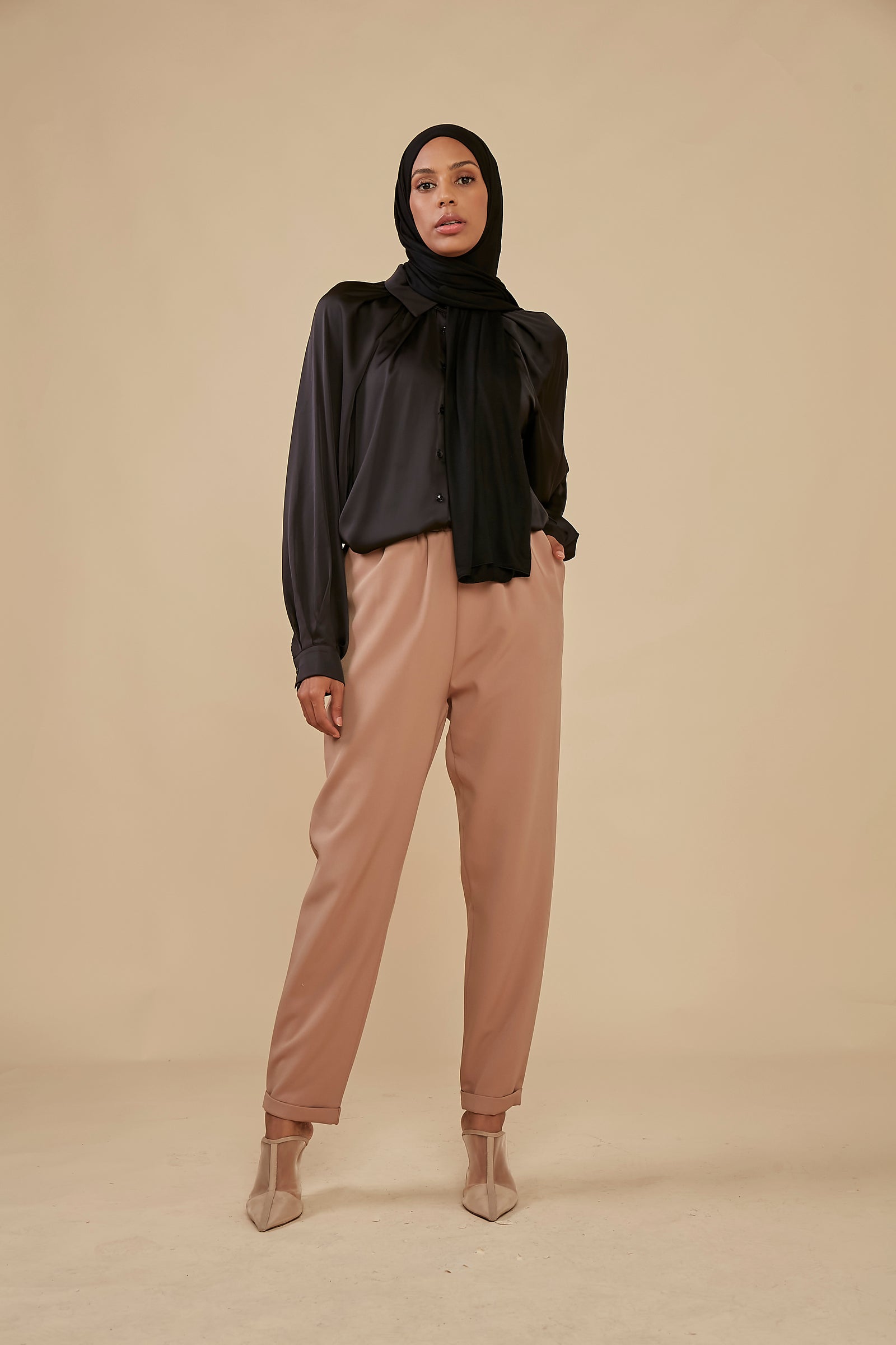 Labbisni.com | Two-piece modest dress with wide-legged trousers and  matching belt – labbisni.com